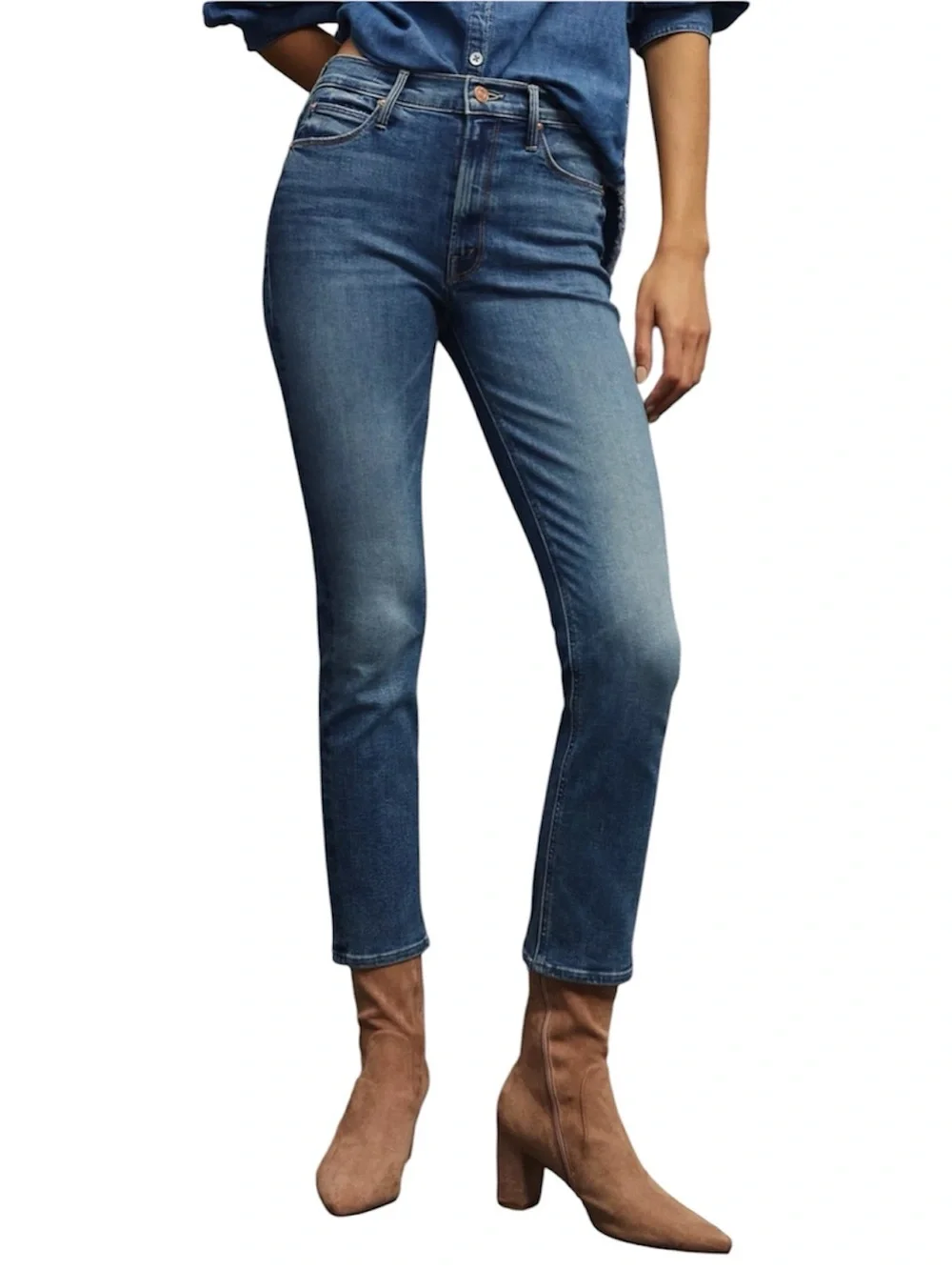 MOTHER Denim The Mid Rise Dazzler Ankle Jeans Healing Jar Size 29